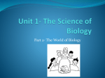 Unit 1- The Science of Biology