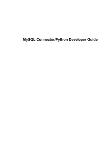 MySQL Connector/Python Developer Guide