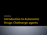 Lecture 3 – intro to ANS drugs – cholinergic