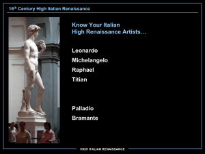 Leonardo Michelangelo Raphael Titian Palladio Bramante Know