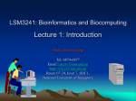 Lecture 1: Introduction, bioinformatics in biological study and