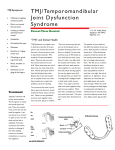 TMJ/Temporomandibular Joint Dysfunction Syndrome