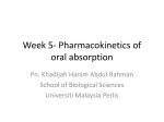 Week 5- Pharmacokinetics of drug absorption