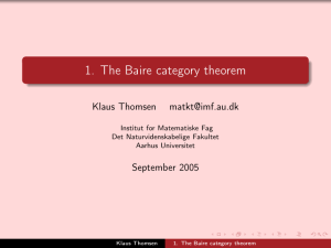 1. The Baire category theorem