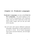 Predicate Languages - Computer Science, Stony Brook University
