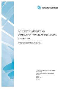 integrated marketing communications plan for online