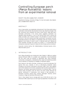 Controlling European perch (Perca fluviatilis)