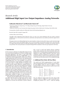 Additional High Input Low Output Impedance Analog Networks