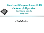 FinalReview - UMass Lowell Computer Science