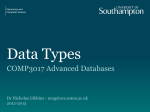 COMP3017 Advanced Databases Data Types and Data Modelling
