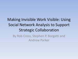 Making Invisible Work Visible: Using Social Network Analysis to