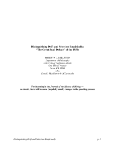 Distinguishing Drift and Selection Empirically: “The - Philsci