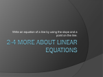 2-4 More about linear equations