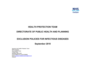 HEALTH PROTECTION TEAM DIRECTORATE OF PUBLIC HEALTH