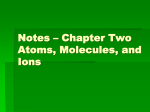 Notes – Chapter One Chemical Foundations