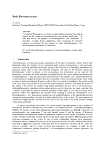 Basic Thermodynamics - CERN Accelerator School