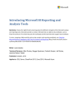 Introducing Microsoft BI Reporting and Analysis Tools