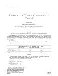 Probability Topics: Contingency Tables∗