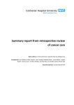 Summary report from retrospective review of cancer care