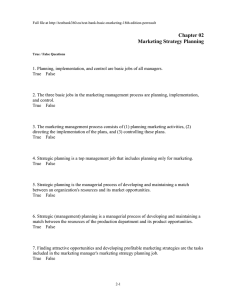 Chapter 02 Marketing Strategy Planning