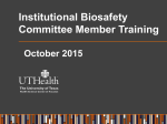 Institutional Biosafety Committees Annual Training 2015
