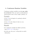 5. Continuous Random Variables Examples Remarks