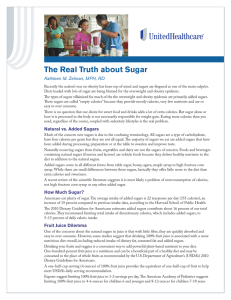 The Real Truth about Sugar