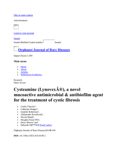 Cysteamine (Lynovex®), a novel mucoactive antimicrobial