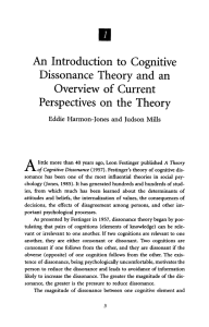 An introduction to cognitive dissonance theory and an overview of
