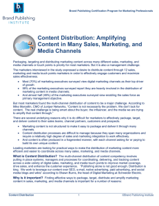 Content Distribution: Amplifying Content in Many Sales, Marketing