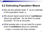 8.2 Estimating Population Means