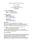 Physical Chemistry for the Life Sciences Course Syllabus