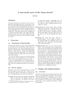 A user-mode port of the Linux kernel