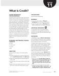 What is Credit- Teacher Guide