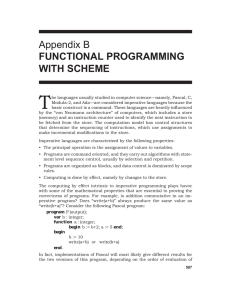 Appendix B FUNCTIONAL PROGRAMMING WITH SCHEME