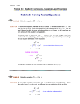 Module 6: Solving Radical Equations