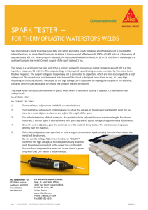 Spark Tester for Thermoplastic Waterstop Welds