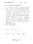 Worksheet: Balancing Equations Name CHEMISTRY: A Study of