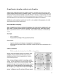 Simple Random Sampling and Systematic Sampling