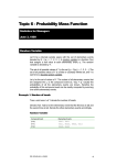 Topic 6 - Probability Mass Function