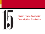 Basic Data Analysis: Descriptive Statistics
