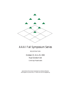 AAAI Fall Symposium Series - Association for the Advancement of