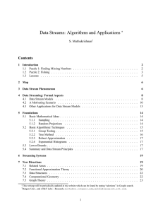 Data Streams: Algorithms and Applications