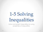 1-5 Solving Inequalities