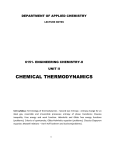 Unit II - Chemical Thermodynamics