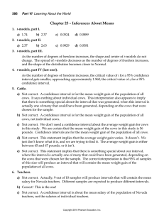 Chapter 23 – Inferences About Means