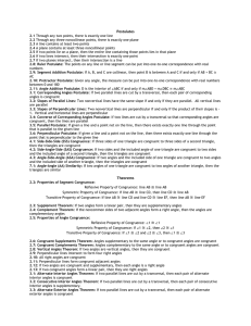 Postulates-theorems