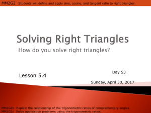 Solving Right Triangles - Effingham County Schools