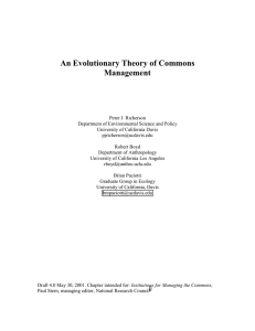 Evolutionary Theory and Commons Management