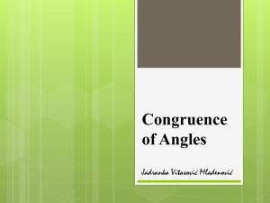 Congruence of Angles